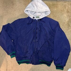 Vintage Robinsons Bomber Jacket with Gray Hood